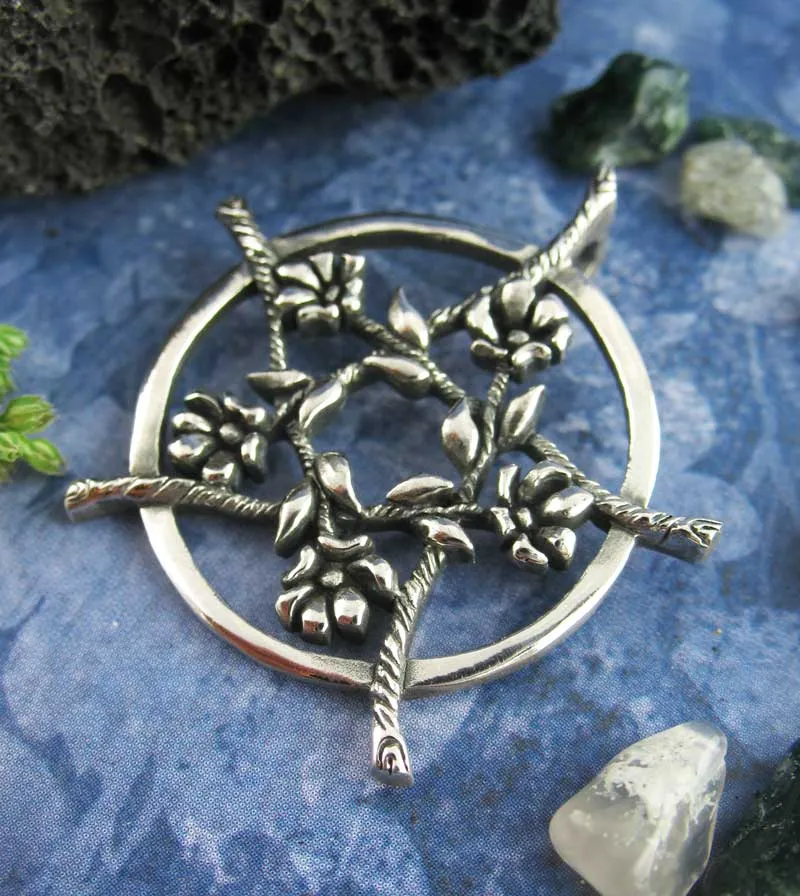 Five Flowers Hidden Pentacle Pendant, Handmade