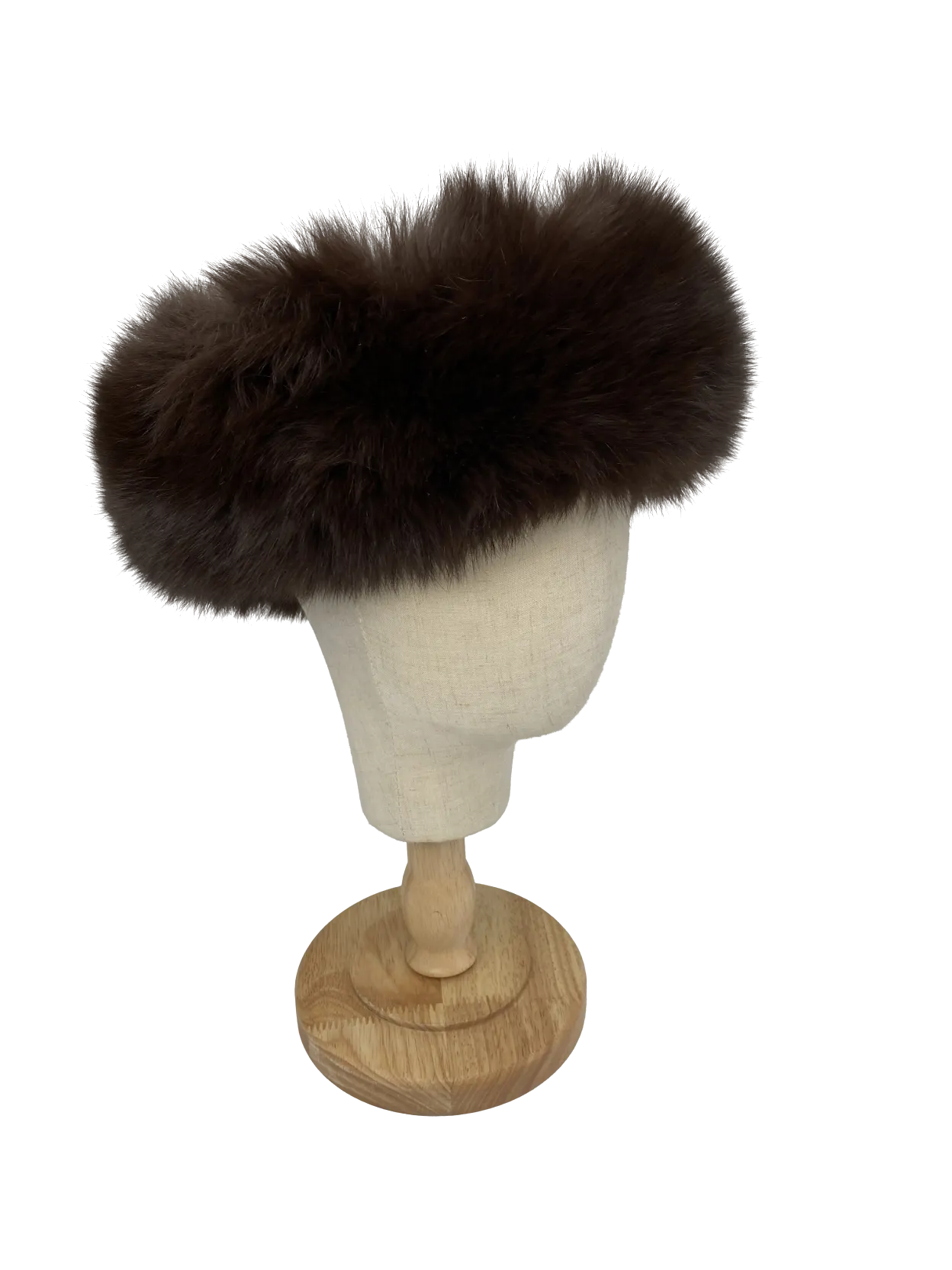 frr Brown Luxury Faux Fur Headband One Size