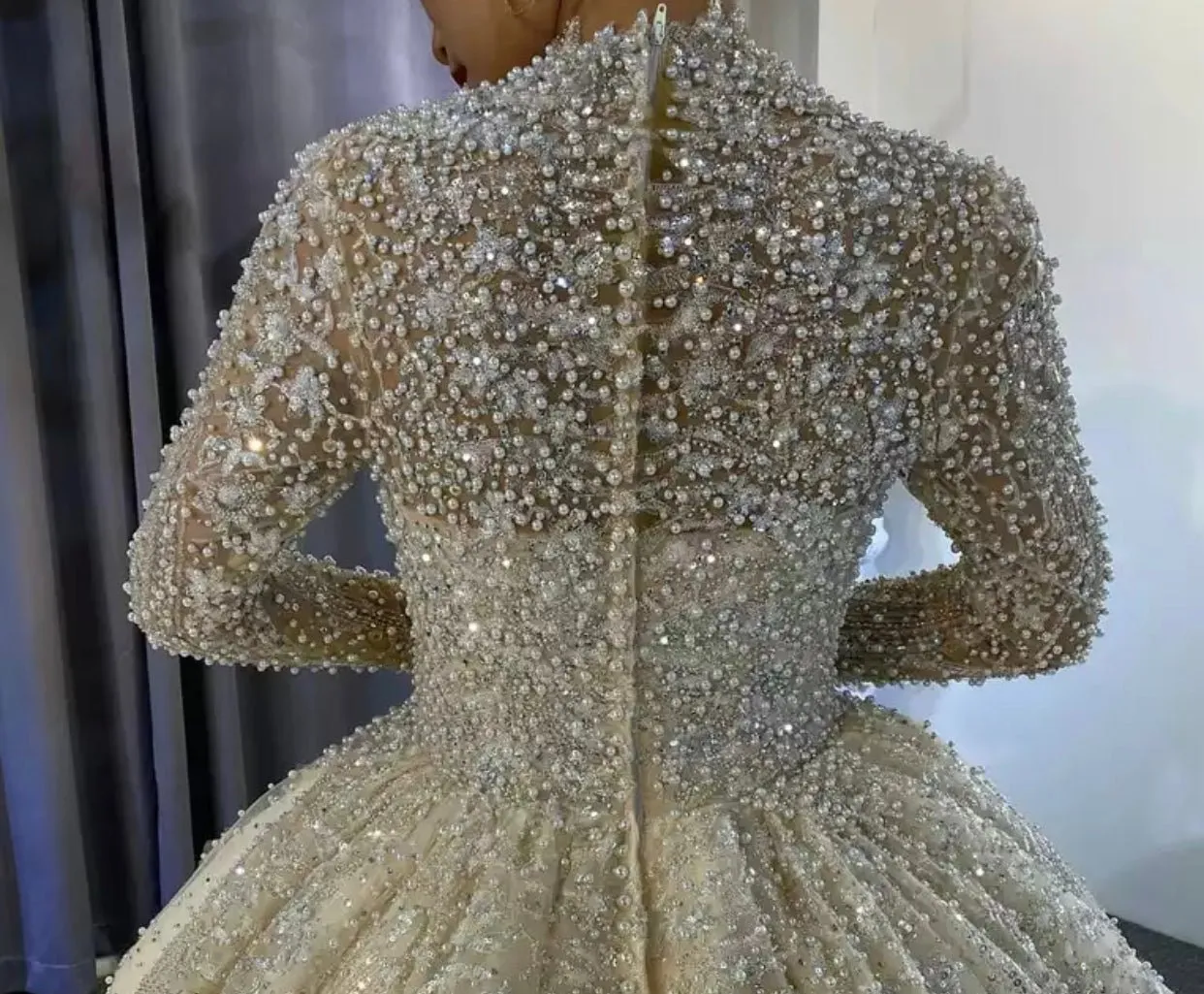 Full Pearls Luxury Wedding Gown