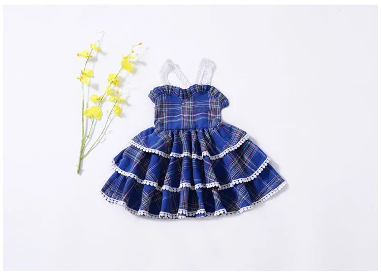 Girls Layered Ruffle Plaid Dress