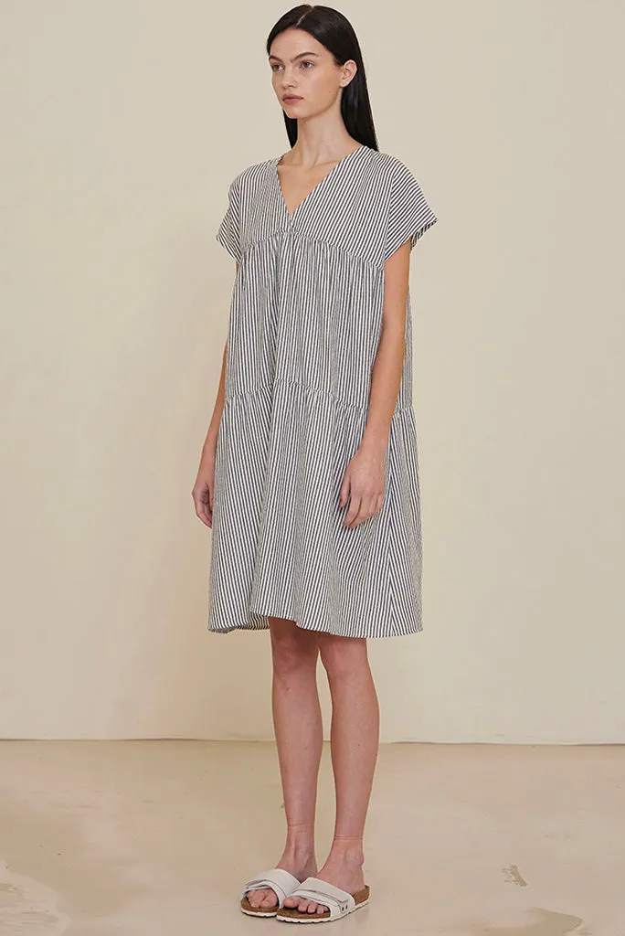 GRADE AND GATHER LOOSE BOXY STRIPE DRESS