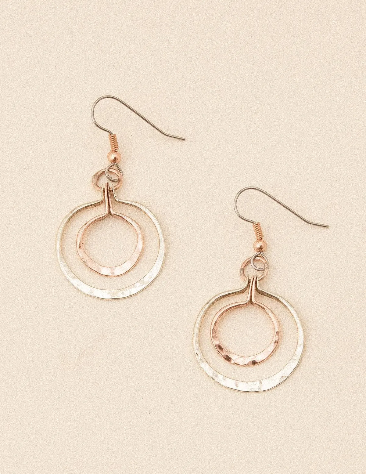 Handmade Artisan Copper Silver Earrings