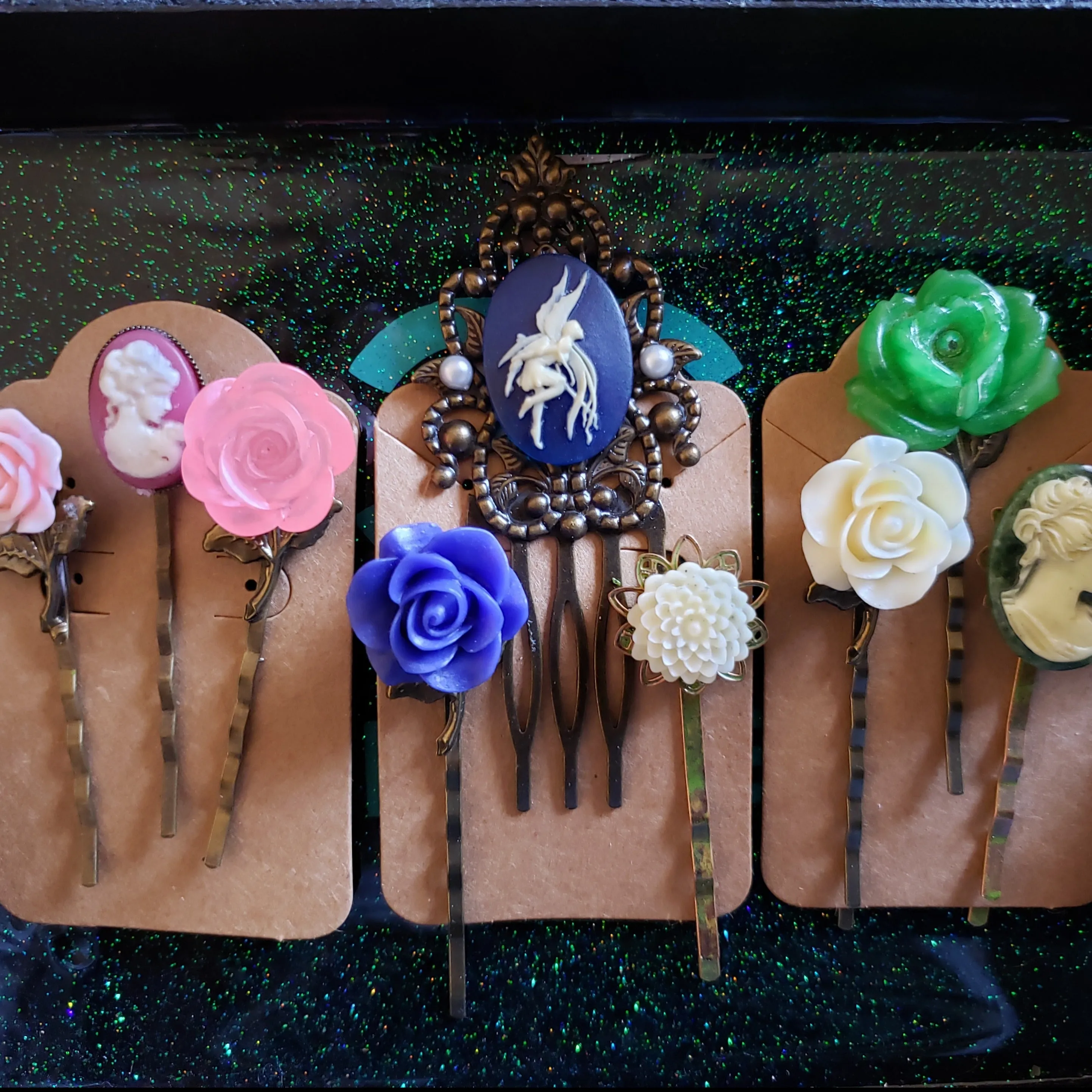 Handmade Cameo Bobby Pins New