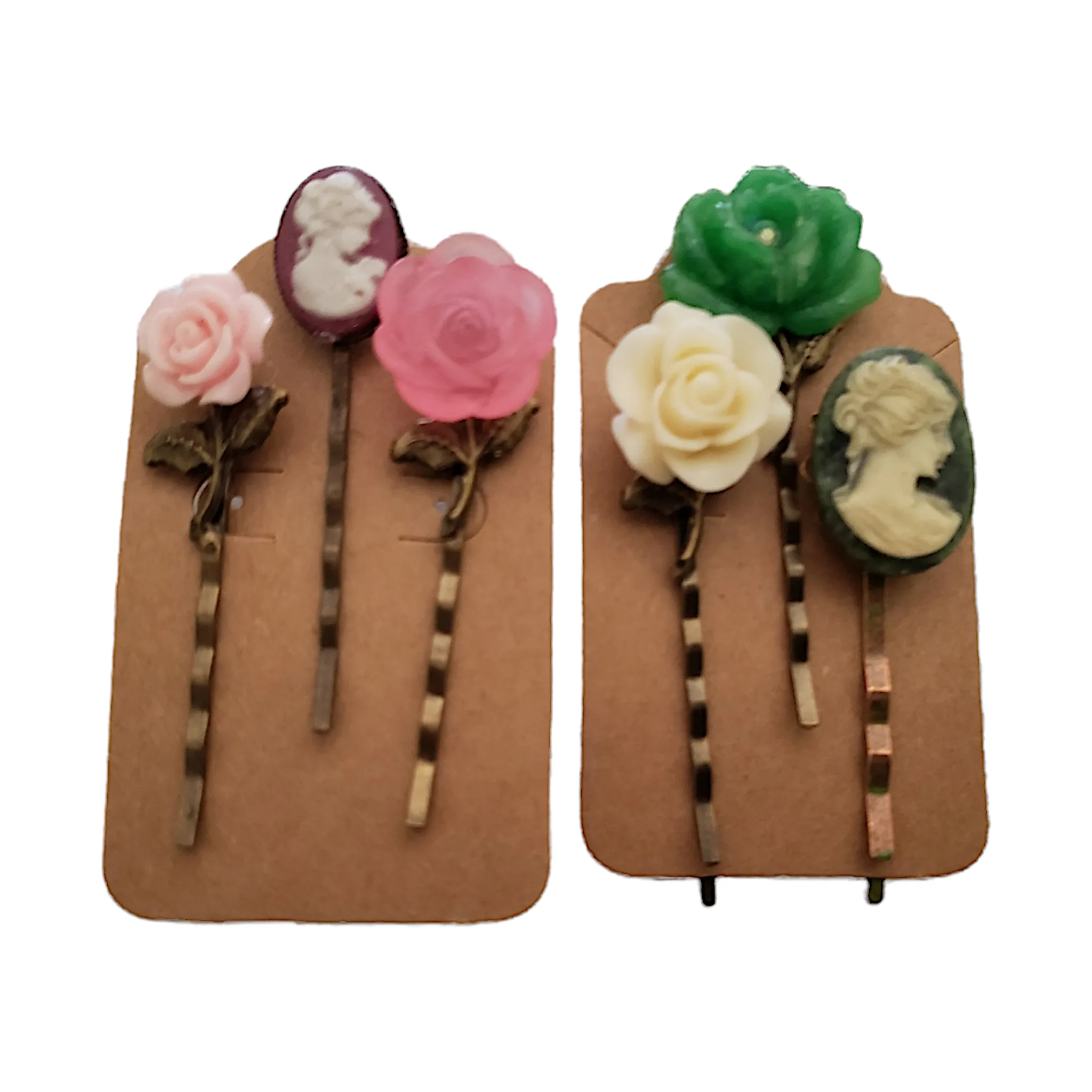 Handmade Cameo Bobby Pins New