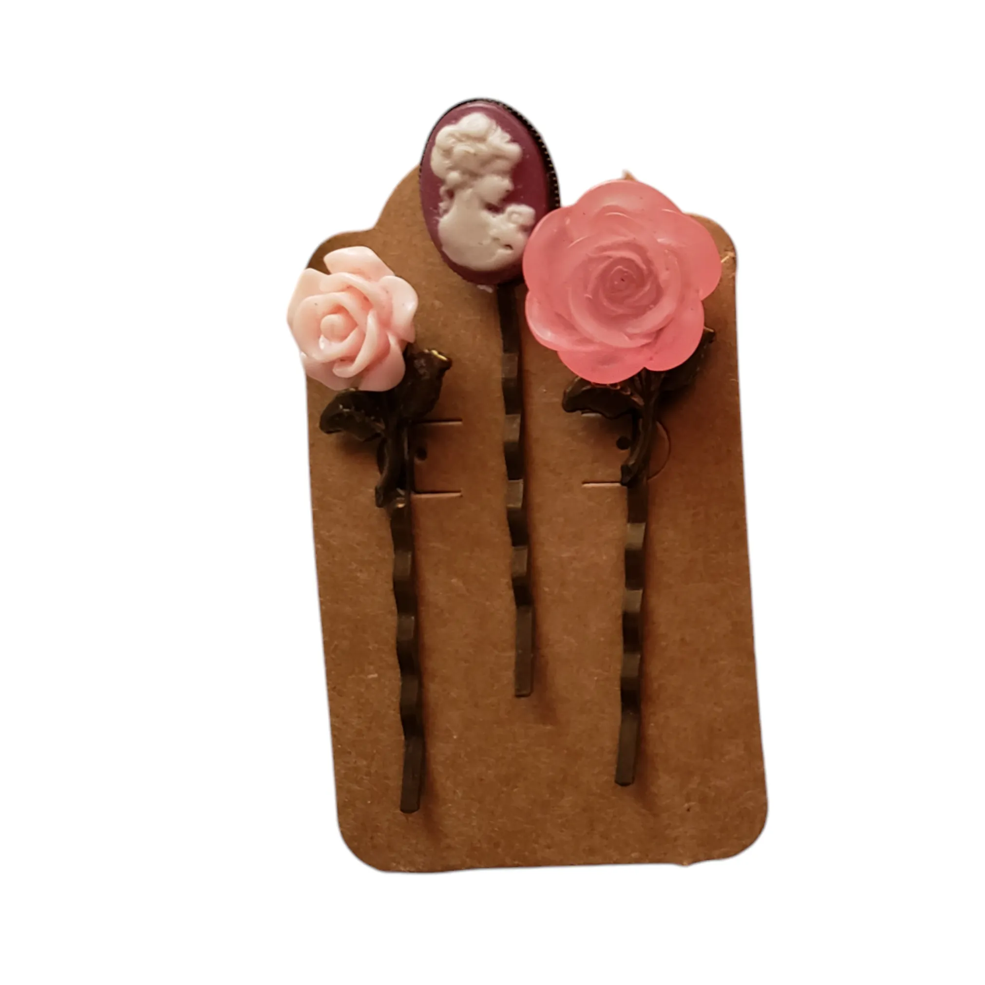 Handmade Cameo Bobby Pins New