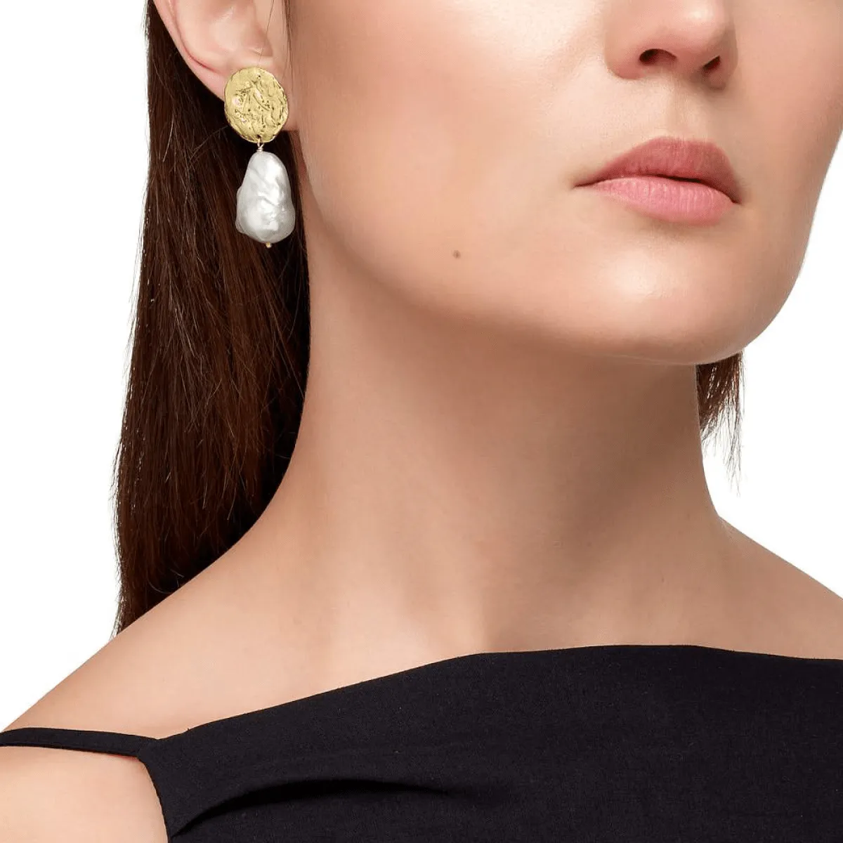 Handmade Gold Pearl Drop Earrings