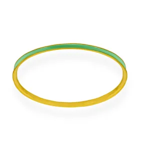 Handmade Gold Plated Enamel Bracelet Green