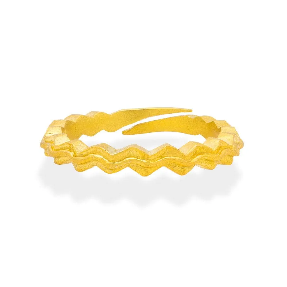 Handmade Gold Plated Silver Ring Kore