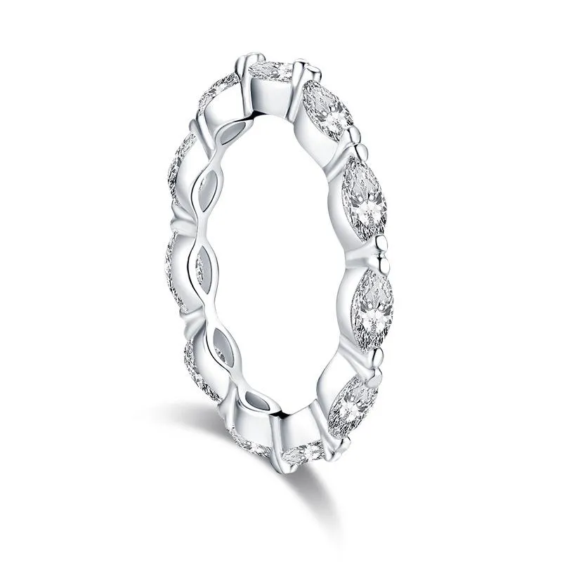 Handmade Marquise Cut Sterling Silver Eternity Band