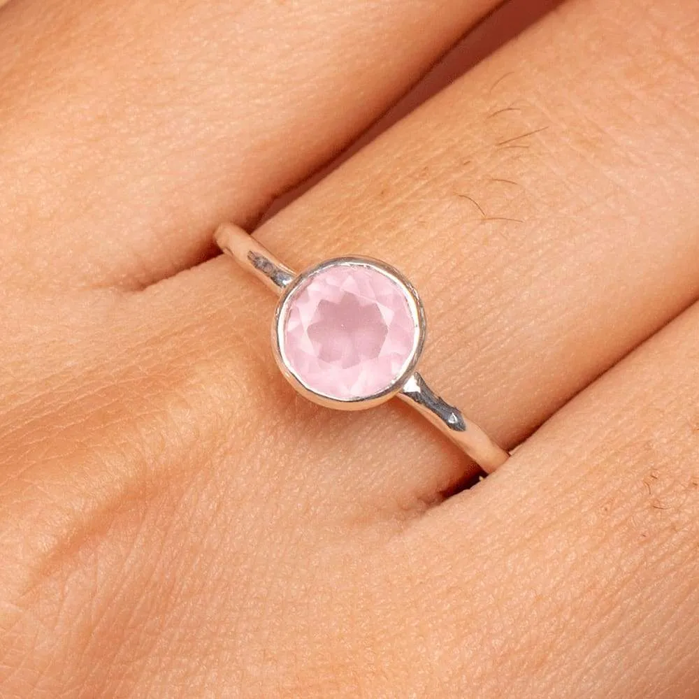 Handmade Natural Rose Quartz Ring