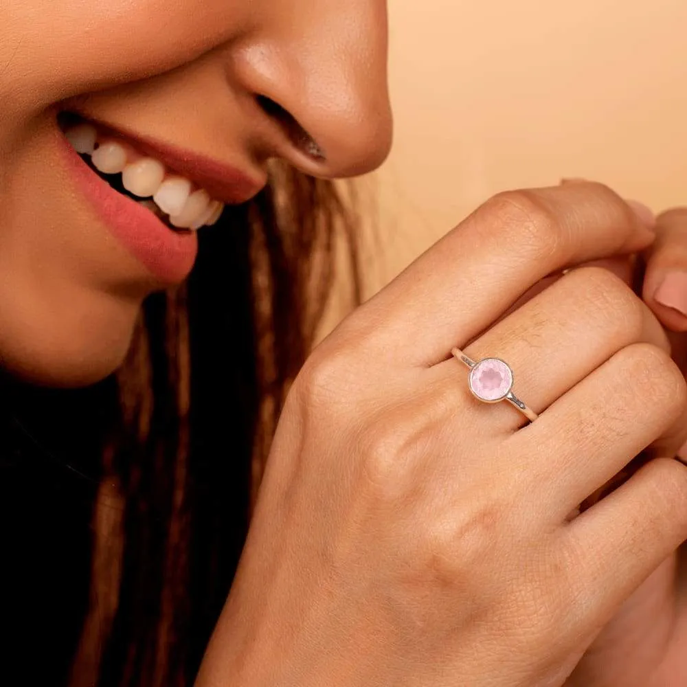 Handmade Natural Rose Quartz Ring