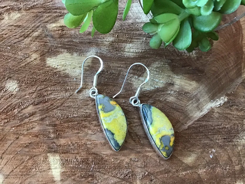 Handmade Sterling & Bumble Bee Jasper Earring