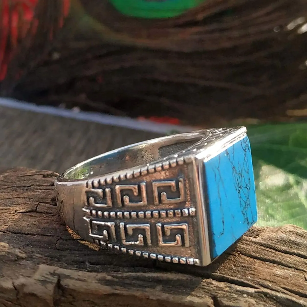 Handmade Turquoise Ring for Men