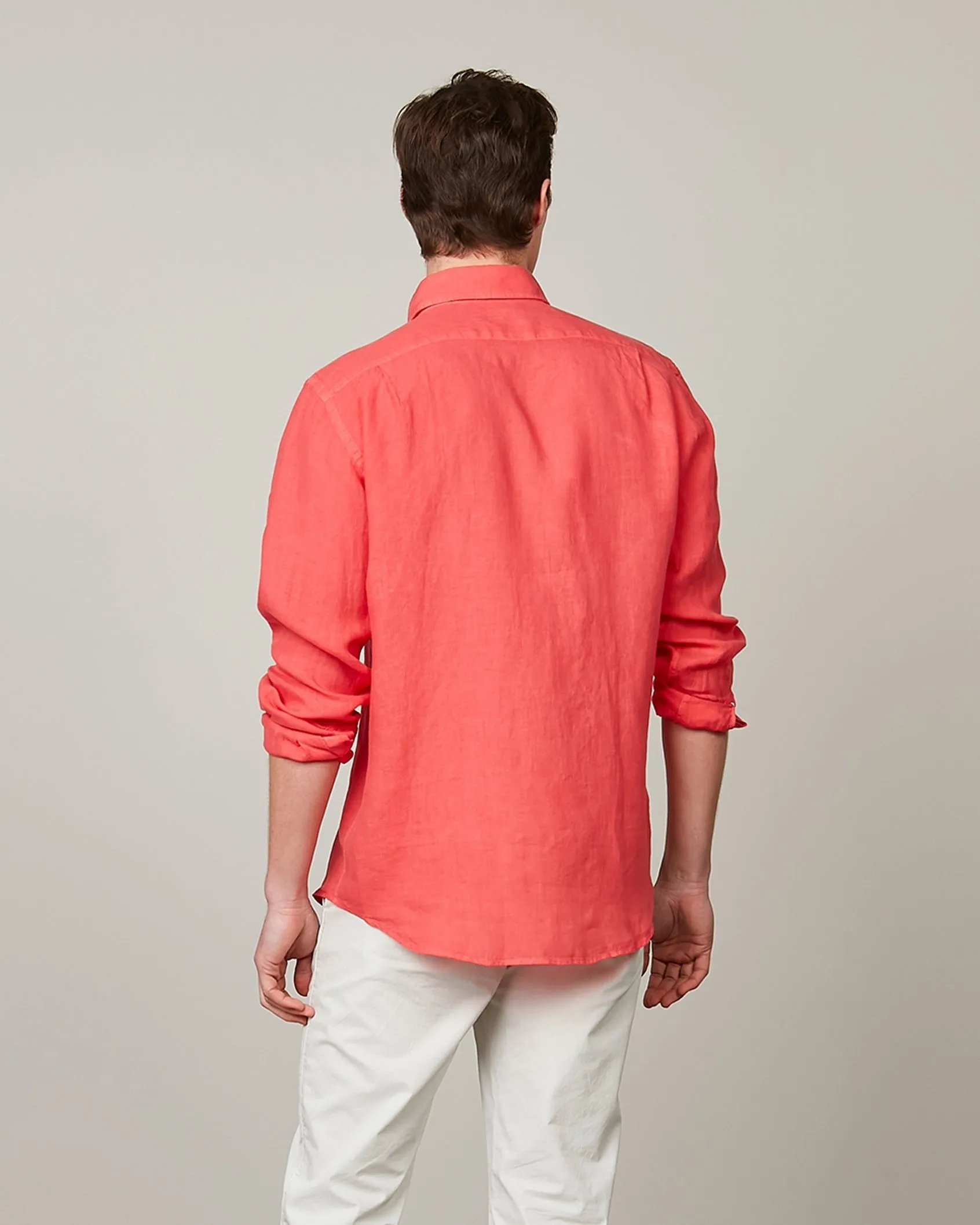 Hartford Faded Red Linen Shirt