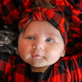 HEADBAND- Red Buffalo Plaid