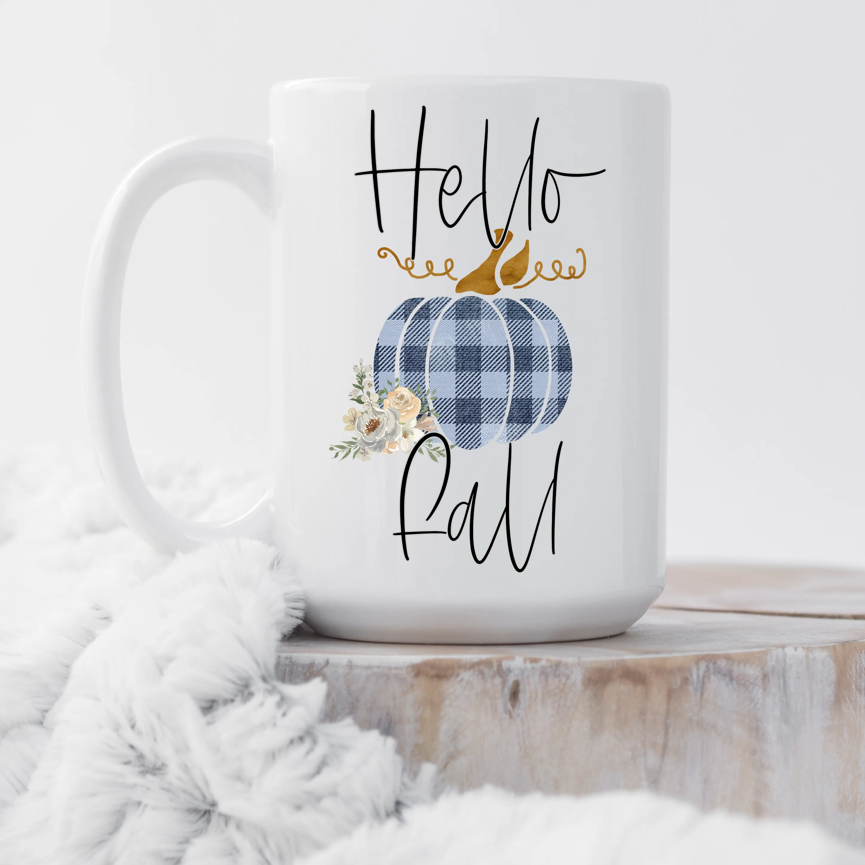 Hello Fall Plaid Mug