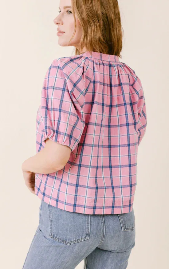 Henley Blouse | Plaid