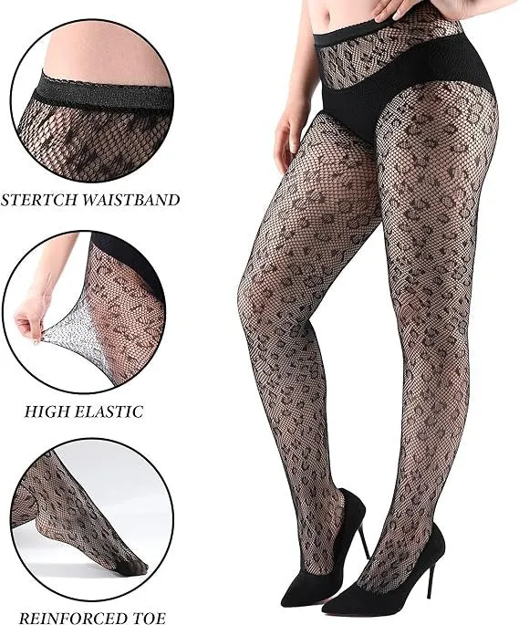 Hollow Sexy Fishnet Patterned Tights Black Tights