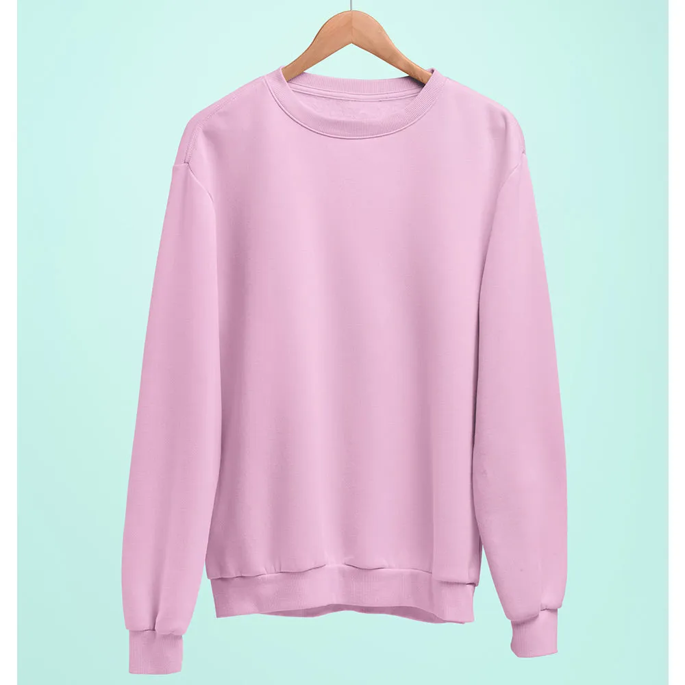 Light Baby Pink Plain Sweatshirt