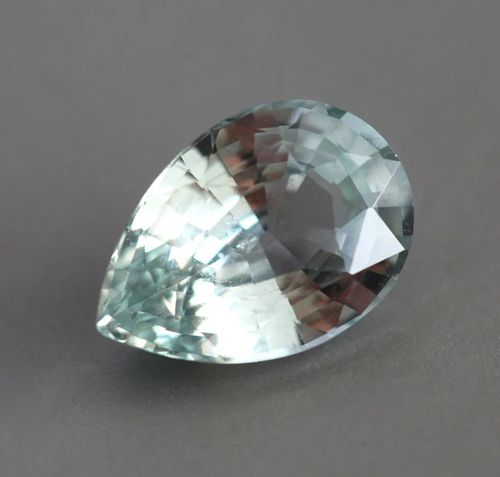 Loose 3.61 Ct Pear Seafoam Green Sapphire