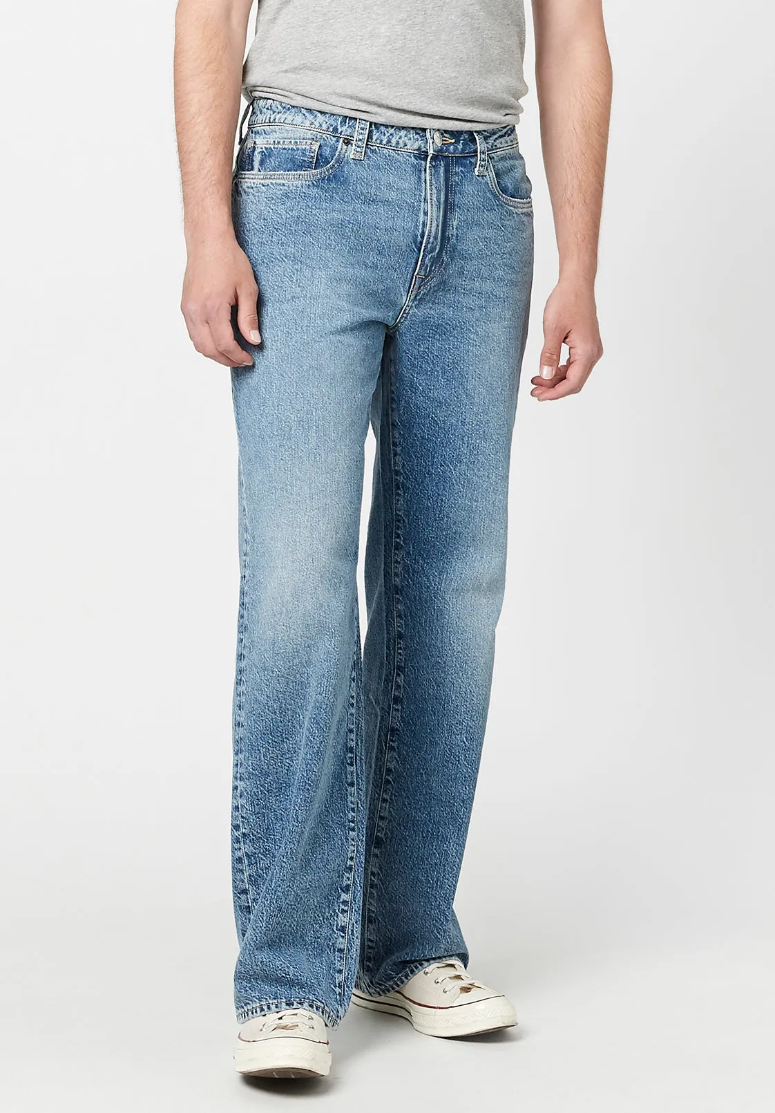 Loose Fit Matt Men's Jeans in Sanded Indigo - BM22817