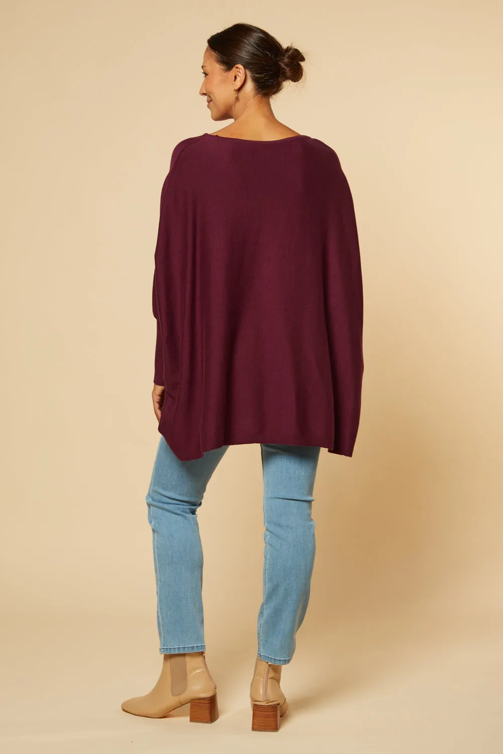 Mia Oversized Jumper in Plum