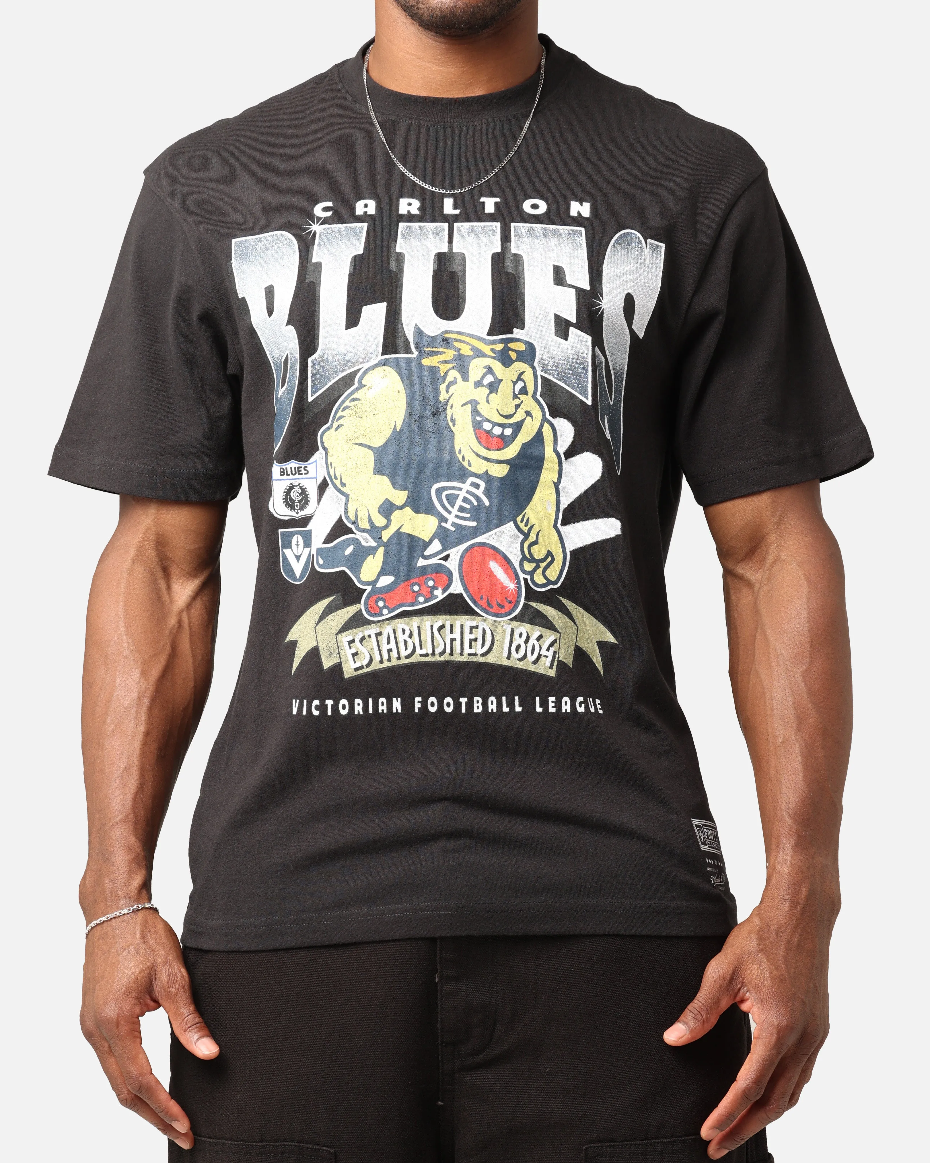 Mitchell & Ness Carlton Blues Character T-Shirt Faded Black