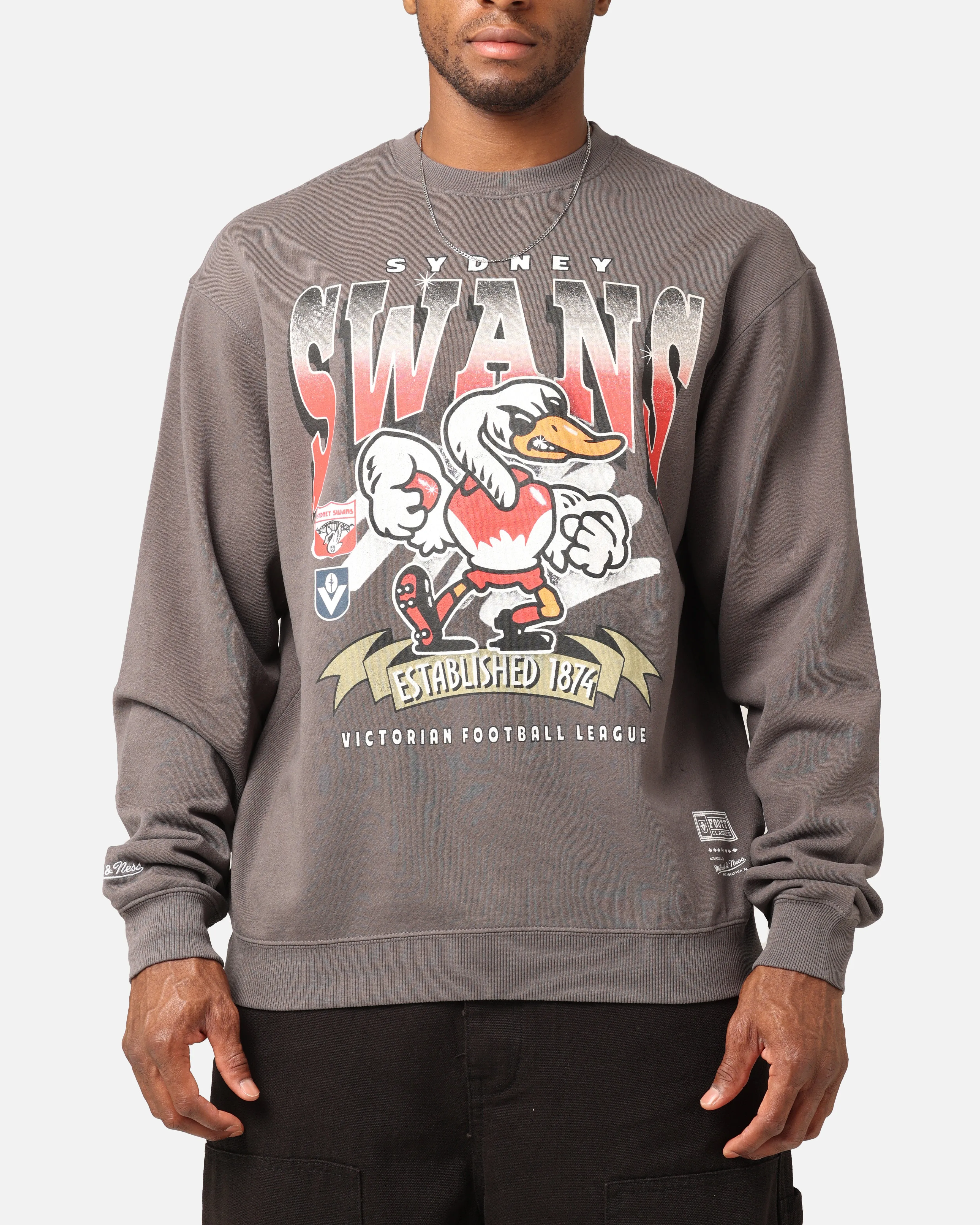 Mitchell & Ness Sydney Swans Character Crewneck Faded Black