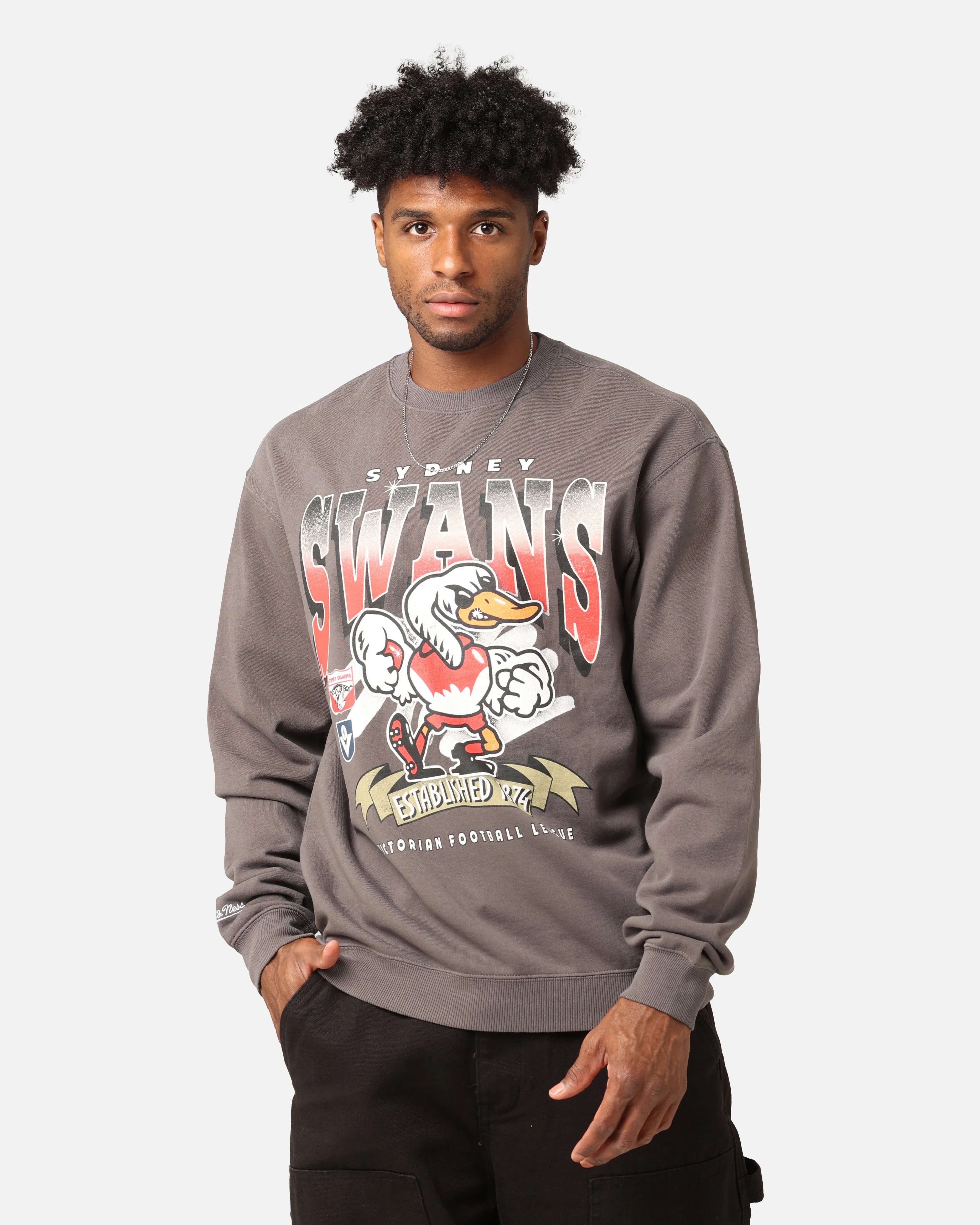 Mitchell & Ness Sydney Swans Character Crewneck Faded Black