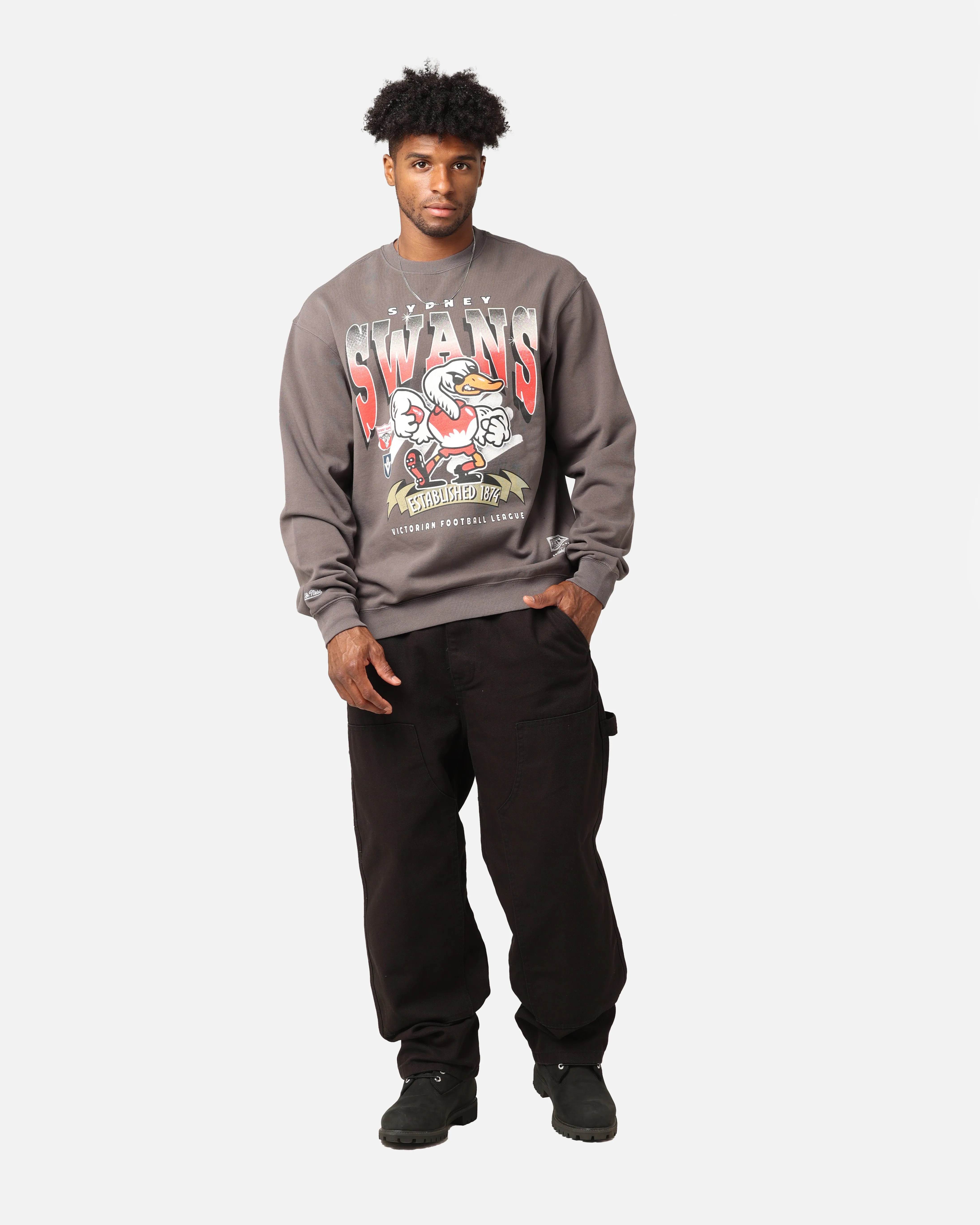 Mitchell & Ness Sydney Swans Character Crewneck Faded Black