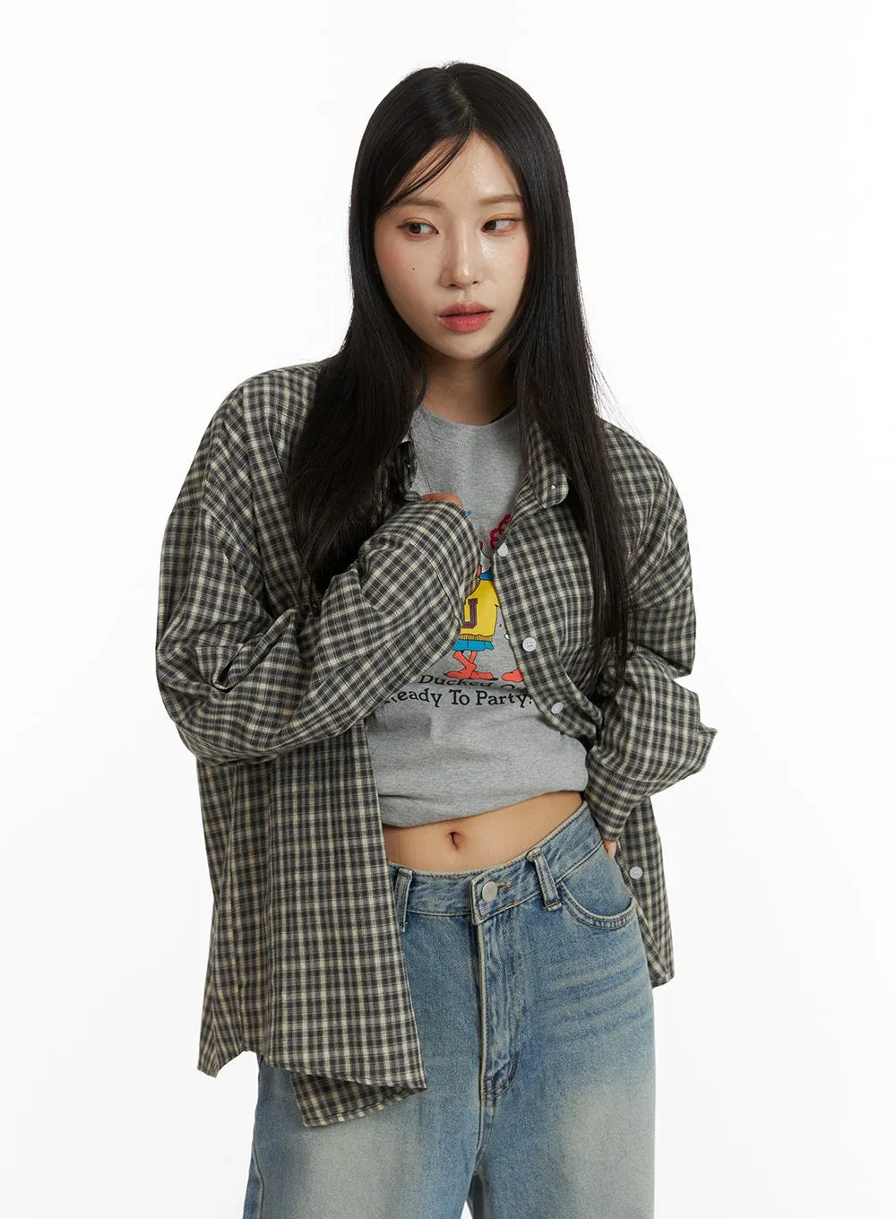 Oversized Checkered Shirt CF401