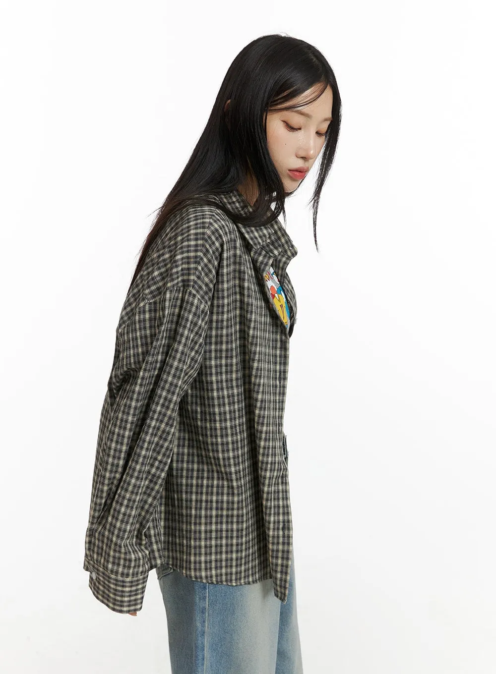 Oversized Checkered Shirt CF401