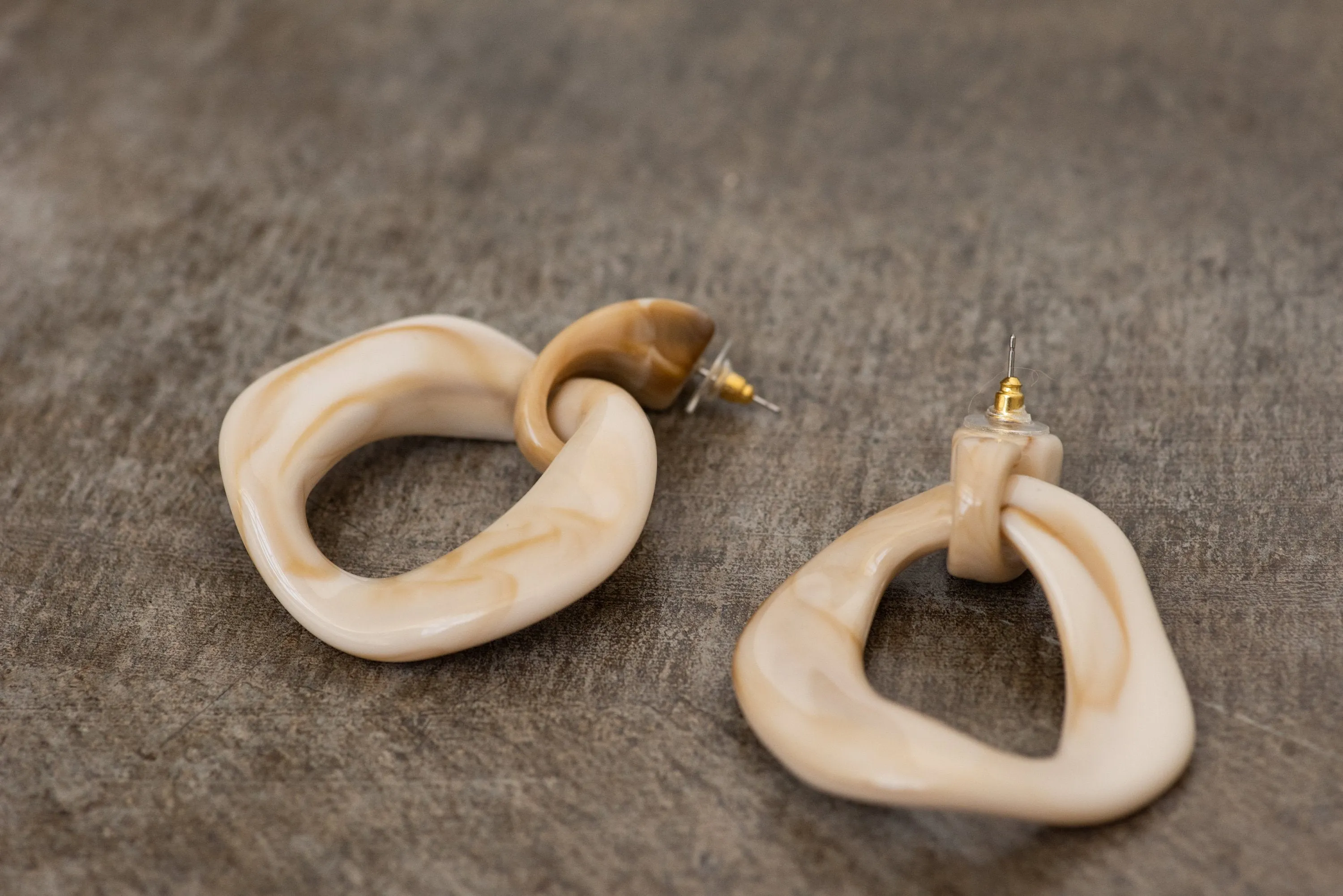 Oversized Vanilla Caramel Dangle Earrings