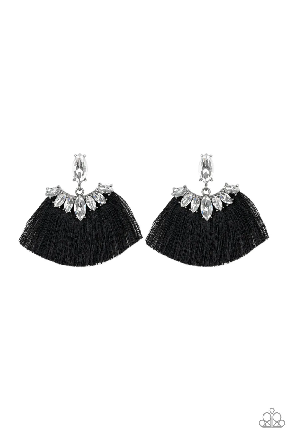 Paparazzi Accessories  - Formal Flair #E29 Bin - Black Earring