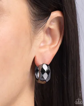 Patterned Past - Black Earrings