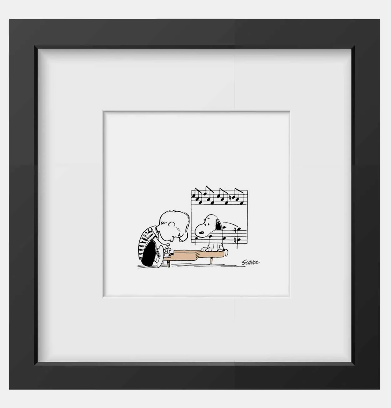 Peanuts Music Framed Handmade Print