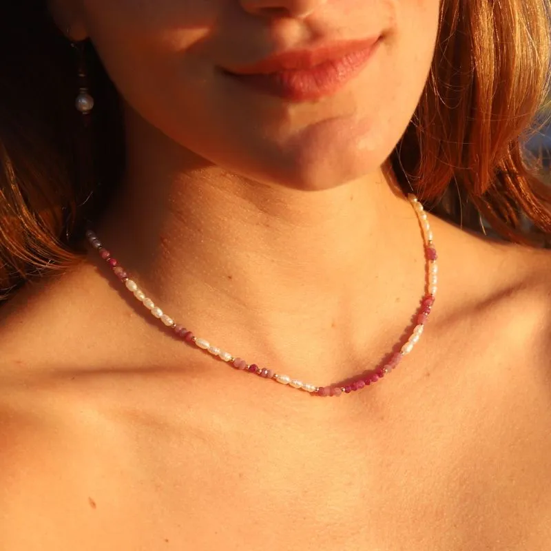 Pearl and Ruby Luxury Necklace