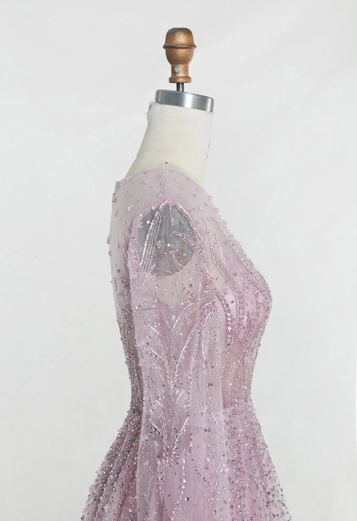 Pink Luxury A-Line Evening Gown