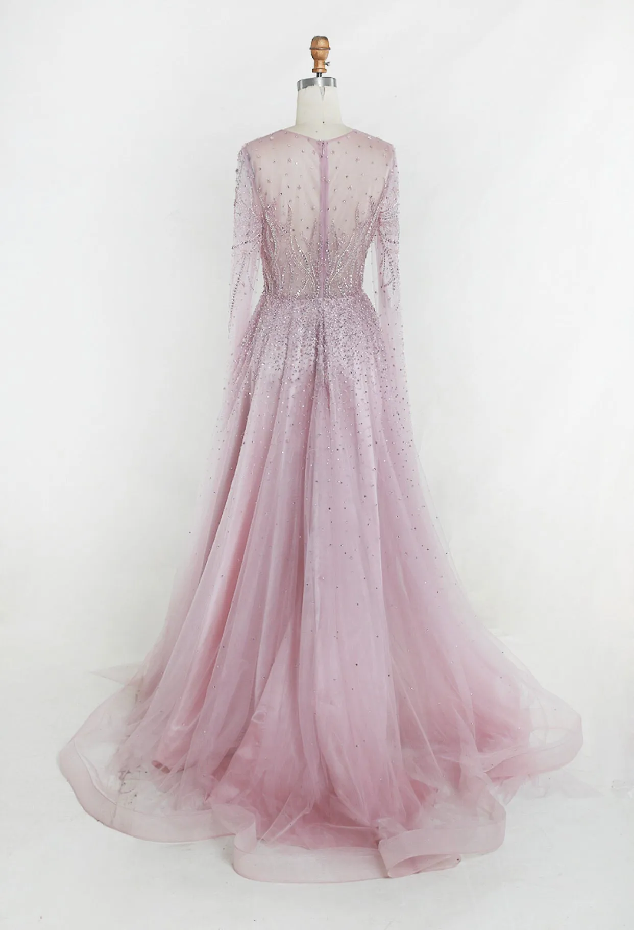 Pink Luxury A-Line Evening Gown