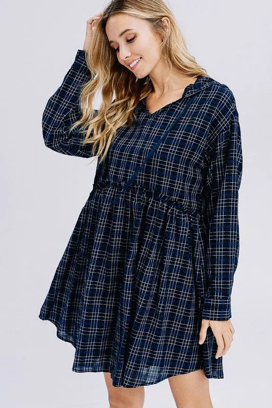 Plaid Hooded Dress