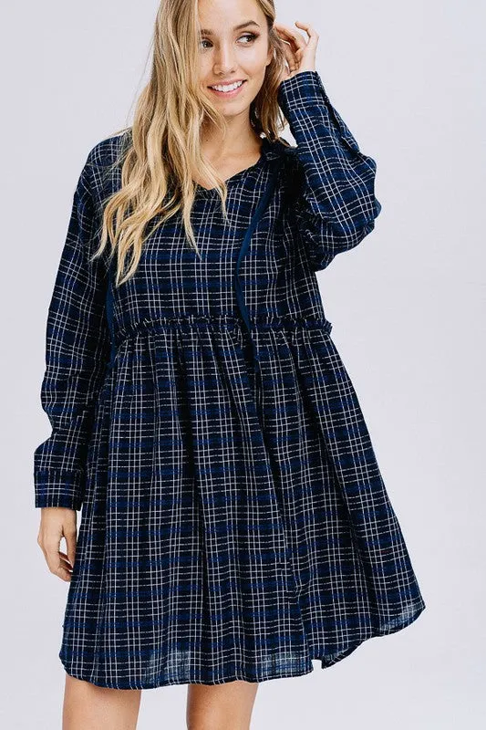 Plaid Hooded Dress