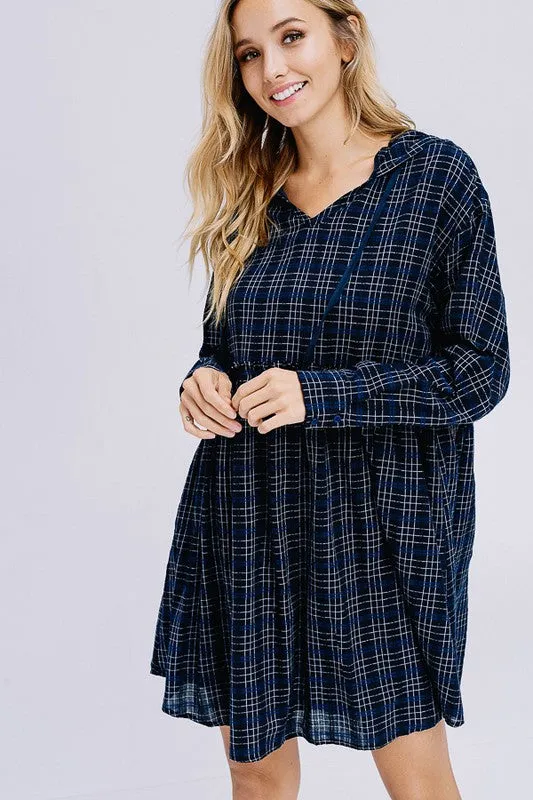 Plaid Hooded Dress