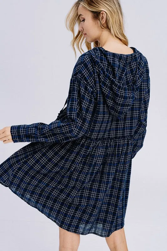 Plaid Hooded Dress