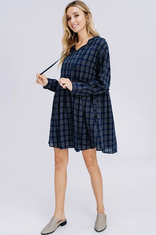 Plaid Hooded Dress