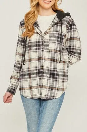 Plaid Hooded Top