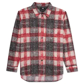 Plaid Knit Shirt - Red