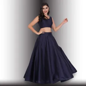 Plain Blue Lehenga