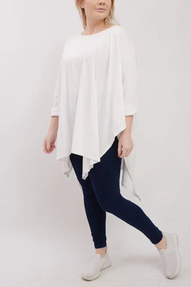 Plain Hanky Hem Cotton Top