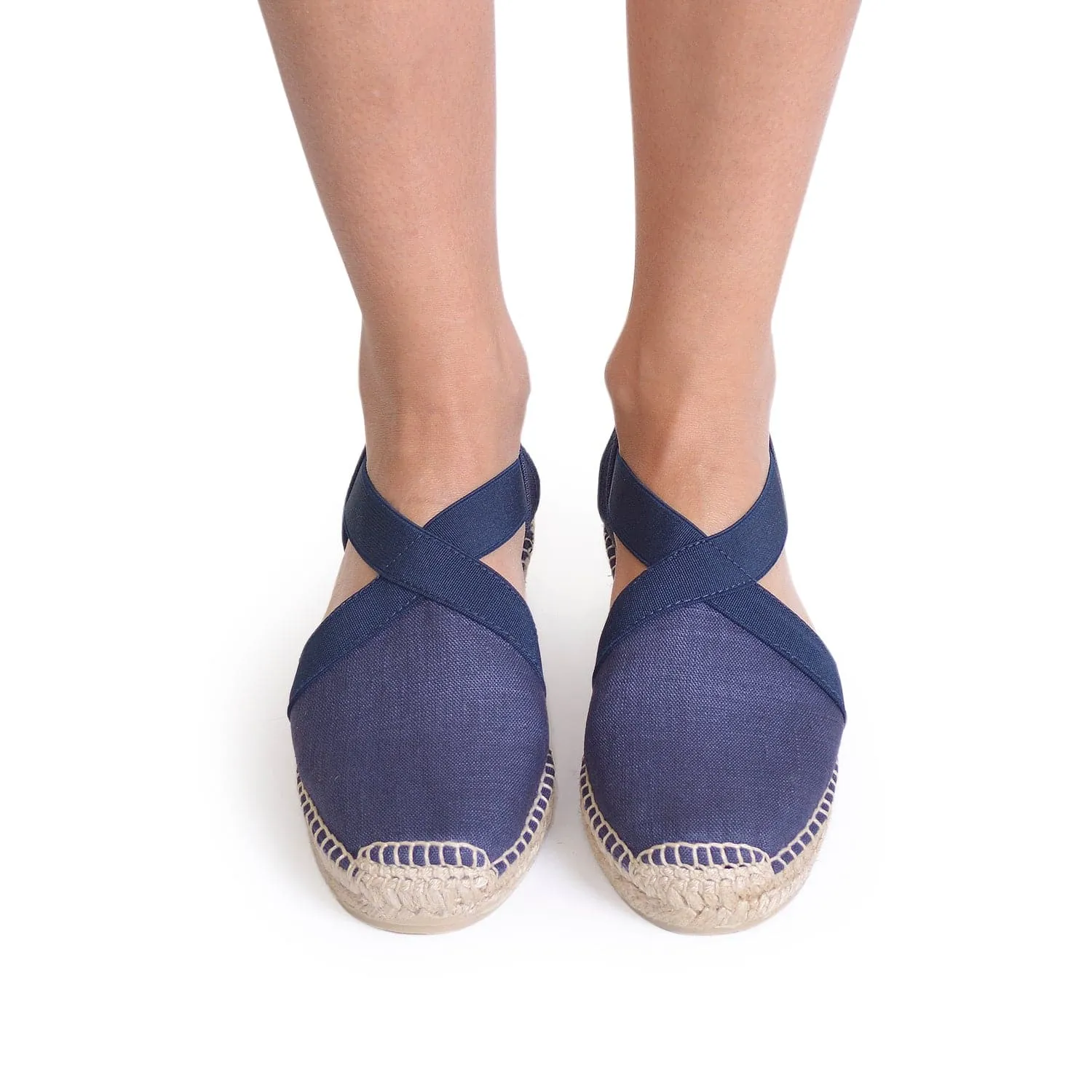 Plain Linen Wedge Espadrille for Women - Verona