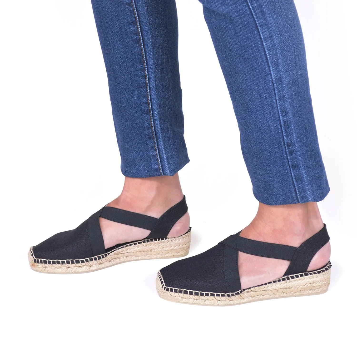 Plain Linen Wedge Espadrille for Women - Verona